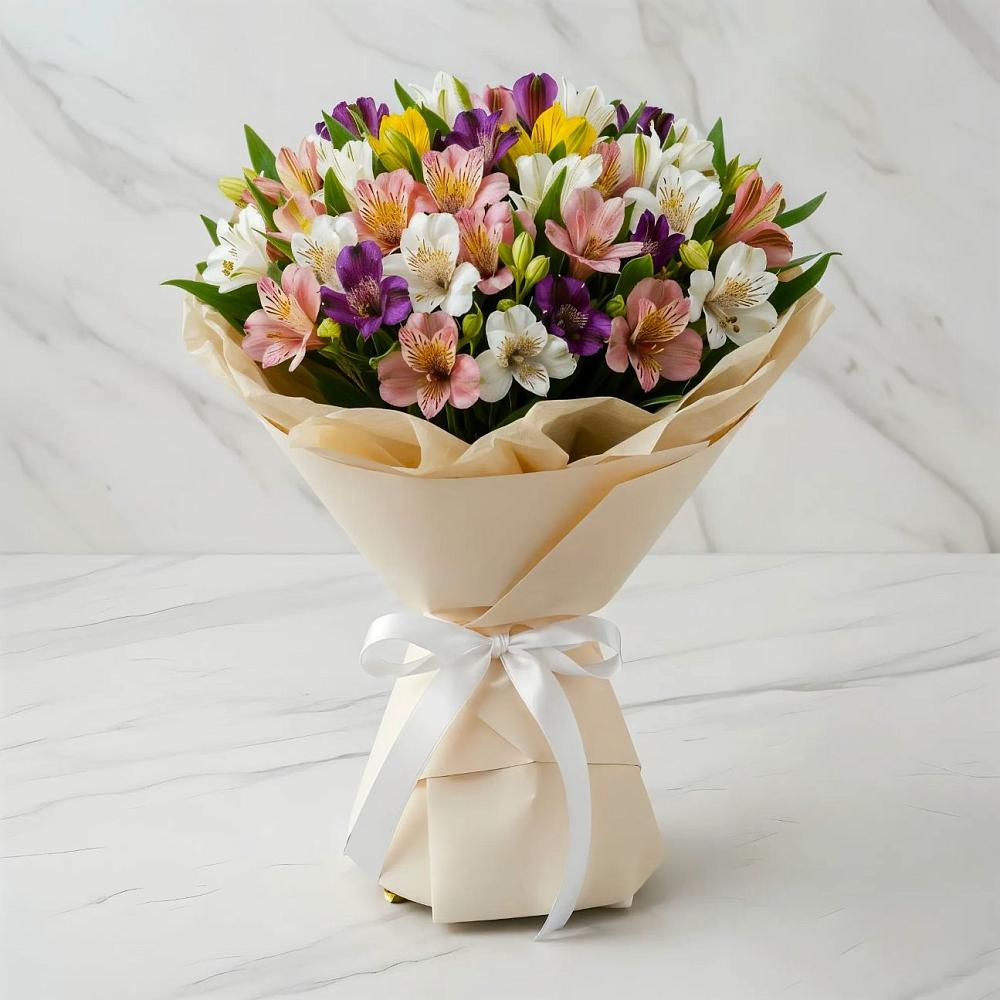 Букет цветов из: Альстромерии в Набережной