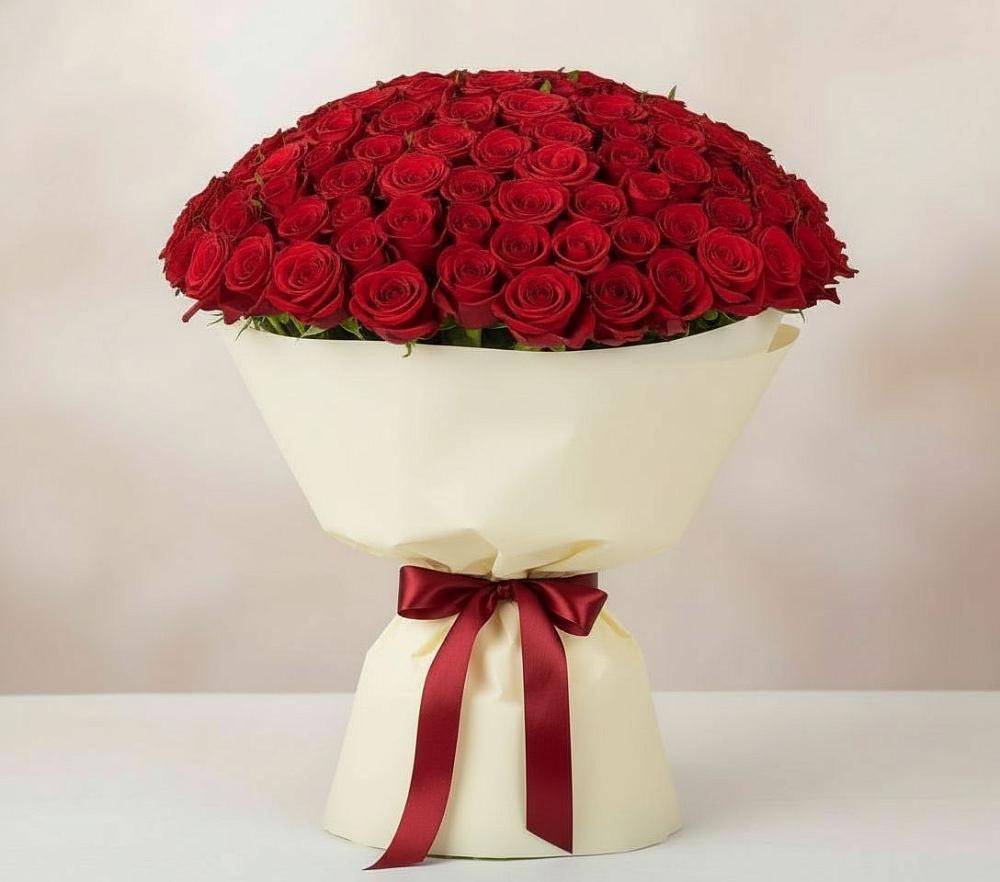 Букет 101 Красная роза Милано в Набережной