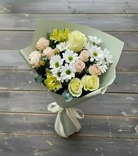 Букет цветов из:  Альстромерии, Розы и Хризантемы в Набережной