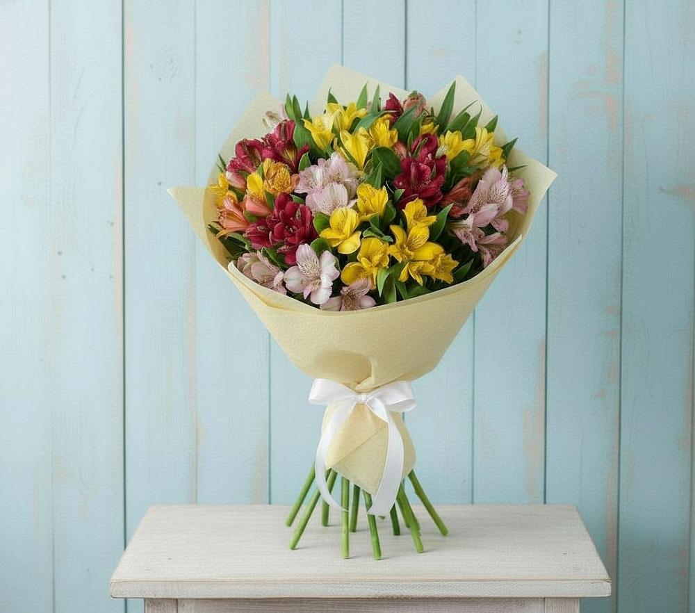 Букет цветов из: Альстромерии в Набережной