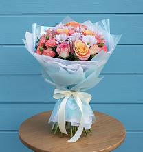 Букет цветов из:  Хризантемы и Розы в Набережной