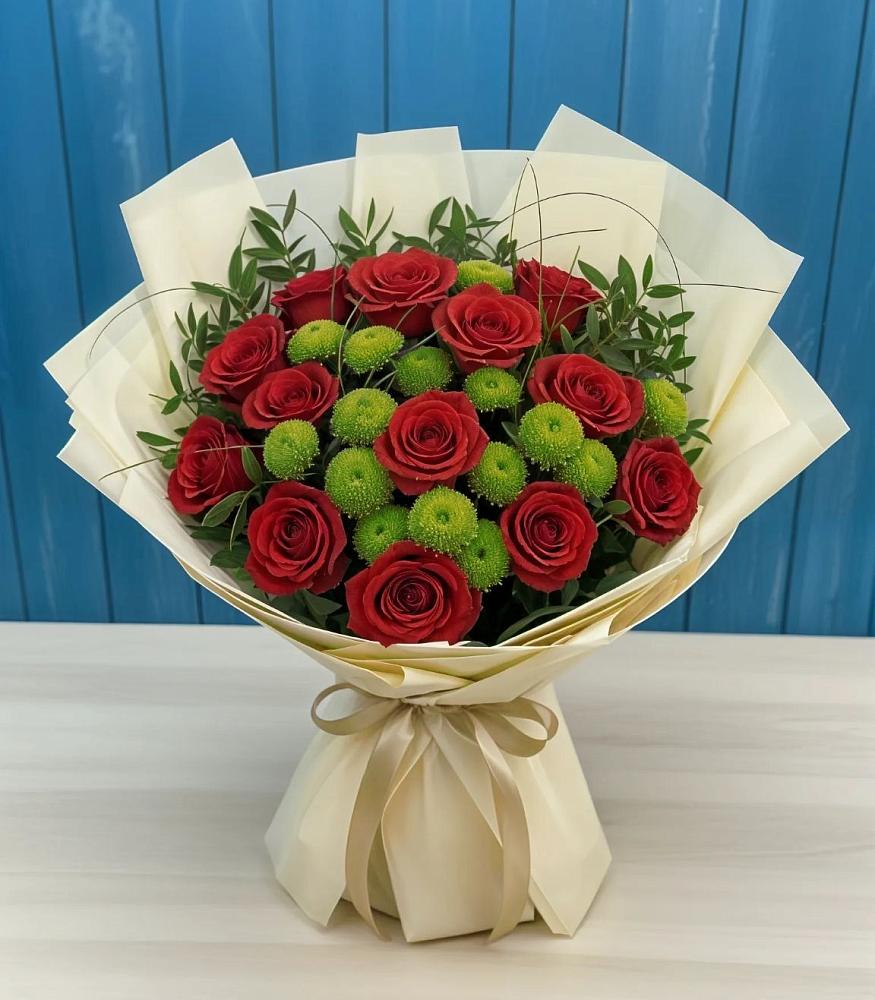 Букет цветов из: Розы и Хризантемы в Набережной